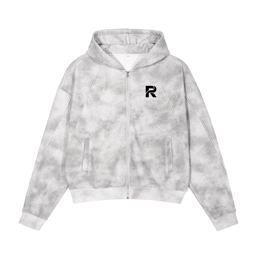 Raxis Dirty Washed Zip-Up Fleece Hoodie