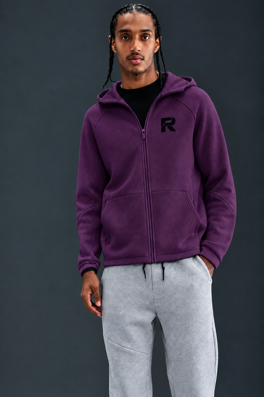 Unisex Paneled Full Zip Hoodie
