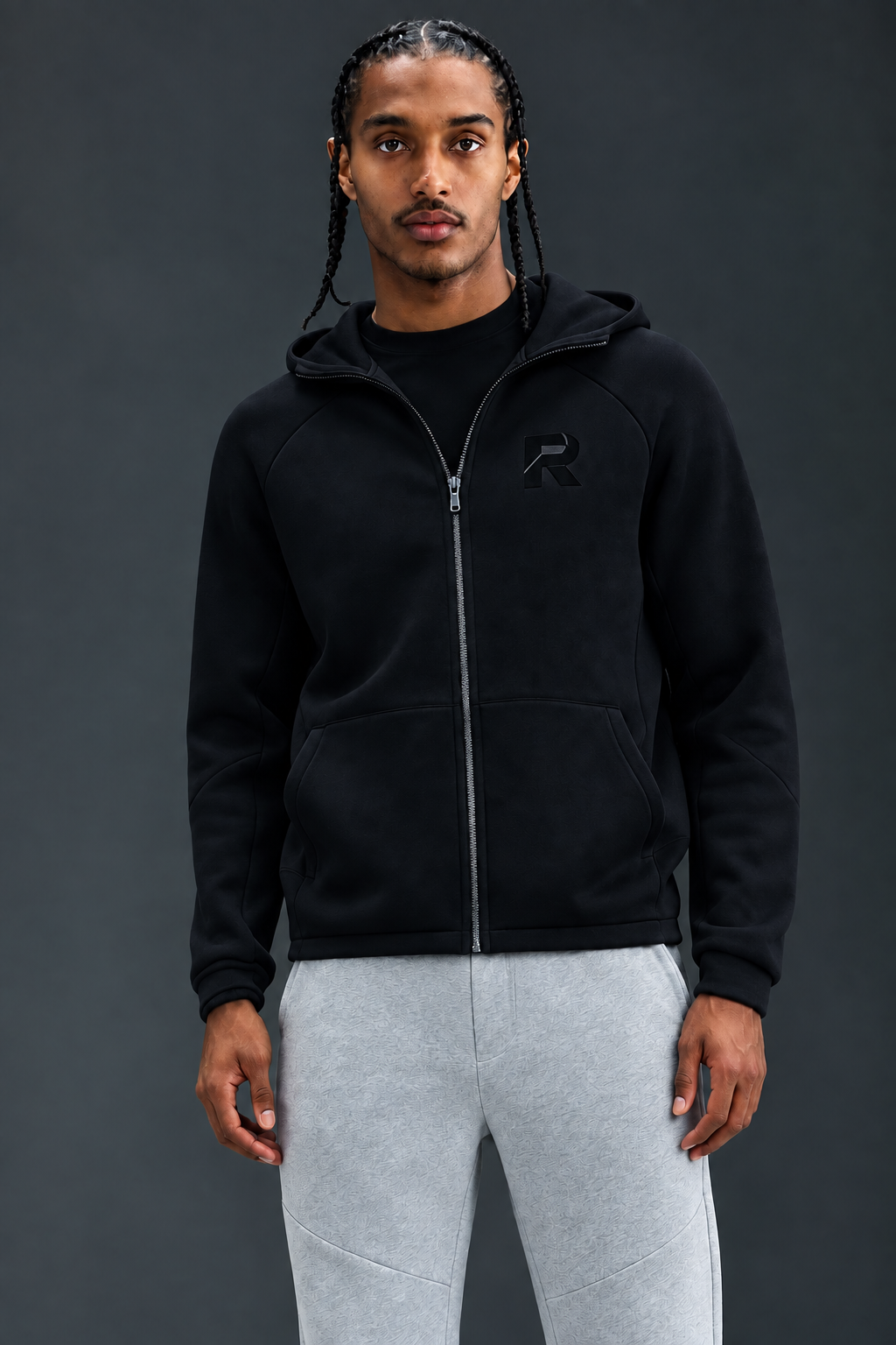 Unisex Paneled Full Zip Hoodie