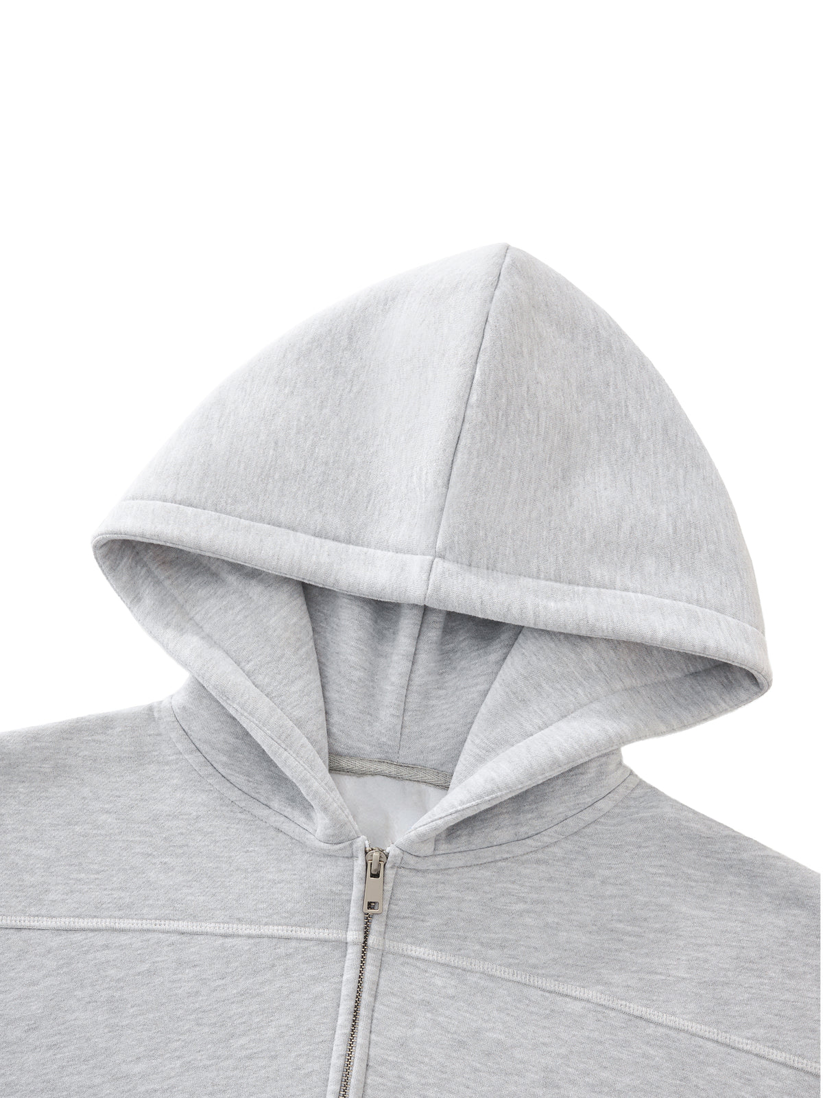 Contrast-Stitched Boxy Fleece Hoodie