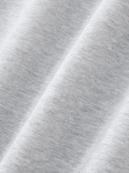 Contrast-Stitched Boxy Fleece Hoodie